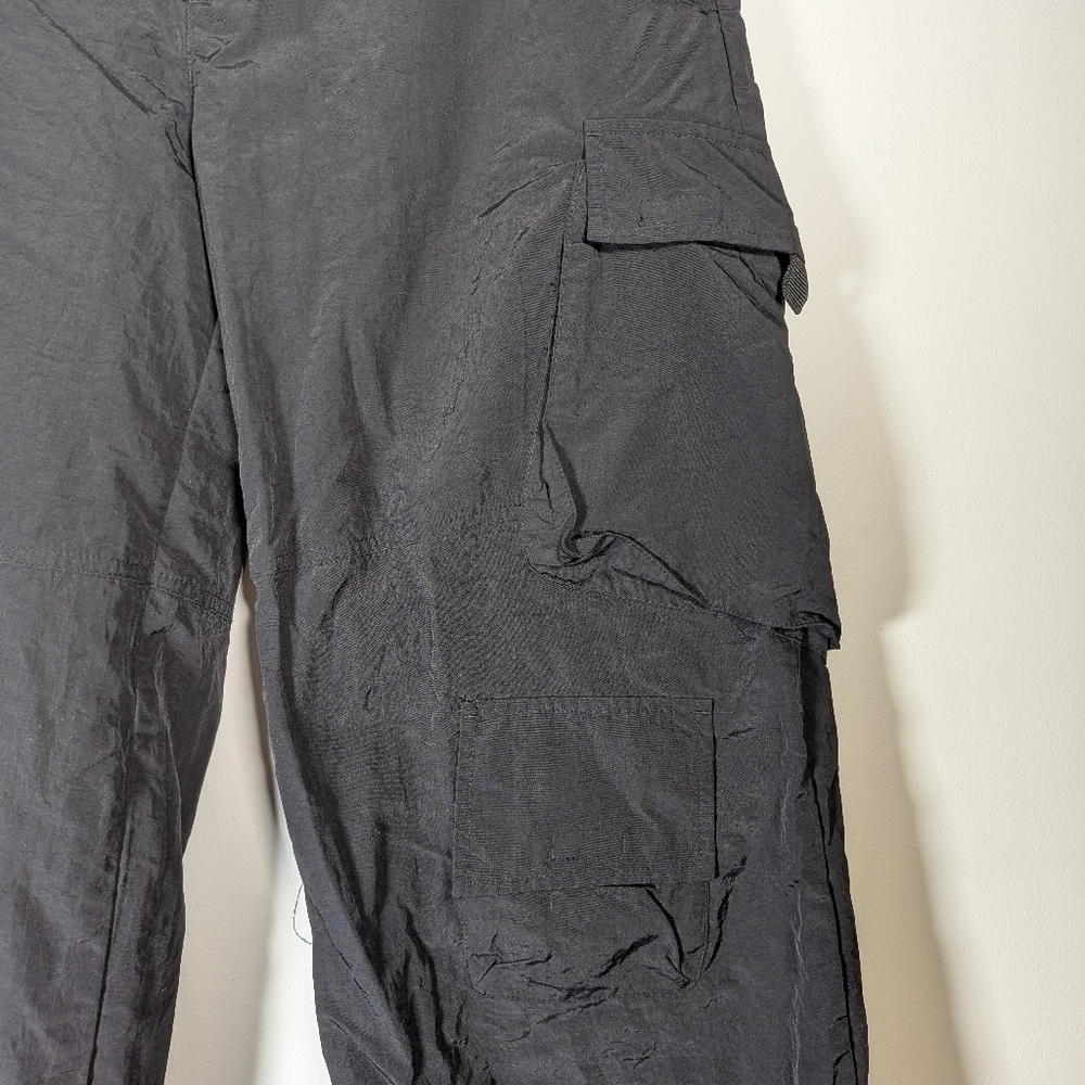 Casei Black Nylon Baggy Cargo Pants M - Picture 3 of 8